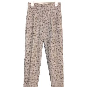 Talbots Stretch Black & White Striped Embroidered Ankle Women's Pant Size 8